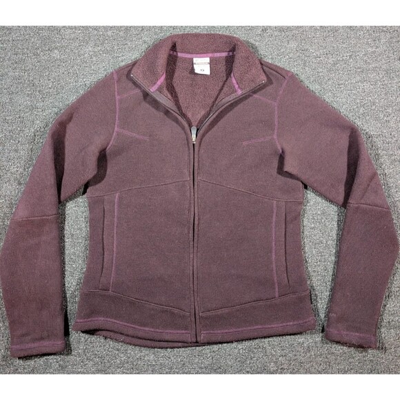 Columbia Womens Medium Titanium Jacket Purple Fleece Soft Shell Zip - Picture 2 of 7
